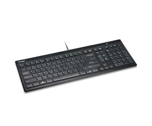 Kensington Advance Fit Full-Size Slim - Teclado QWERTZ (USB, Portátil, oficina, 1.9 m) Negro