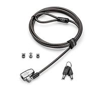 Candado portátil Kensington ClickSafe 2.0 Universal, Llave, 1,8m, 3 anclajes, Acero al carbón, Negro