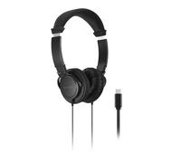 Kensington Classic EQ - Auriculares USB-C, Cable Trenzado de Nailon de 1,8 m, para la Escuela, niños, Adultos, Diadema Acolchada Ajustable, Color Negro (K97602WWB)
