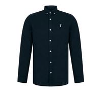 Kensington Eastside Camisa casual de sarga de algodón con cuello abotonado y manga larga para hombre, Vetiver - Sky Captain Navy, XL