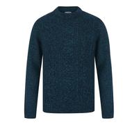 Kensington Eastside Goldstein - Jersey de punto trenzado grueso con cuello redondo para hombre, Petróleo / Teal Twist, L