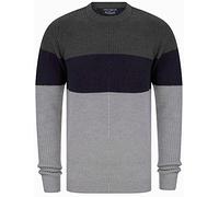 Kensington Eastside Levy - Jersey de punto con cuello redondo para hombre, Marga Gris Oscuro, L