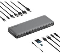 Kensington K34110EU - Adaptador SD5760T Multipuerto Thunderbolt 4, Doble Monitor 8K/4K, Lector de Tarjetas Micro SD, 96W, 2X HDMI, Ethernet, USB-C 3.2 y 4X USB-A