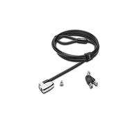 Kensington K64435WW - Candado Clicksafe 2.0 de para Portátiles con Llave y Cable de Acero al Carbono, Pivote y Giro de 1,8 m de Longitud, Gris