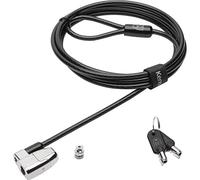 Kensington K64435WW - Candado Clicksafe 2.0 de para Portátiles con Llave y Cable de Acero al Carbono, Pivote y Giro de 1,8 m de Longitud, Gris