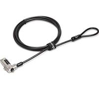 Kensington K68008EU Candado de Combinación N17 para Ranuras Tipo Wedge, Cabezal Resistente y Cable de Acero al Carbono Resistente al Corte, para Portátiles DELL y Alienware, Negro/Plata