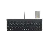 Kensington KB201C Simple Solutions Teclado con Cable con Lector de Tarjetas Inteligentes (CAC), Cumple con la TAA, Negro (K75454TAA)