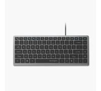 Kensington KB415 - Teclado compacto con cable USB-C, teclas silenciosas con interruptor de tijera, programable, tecla de acceso rápido de copiloto, compatible con Windows, negro (K75411NA)