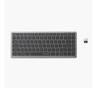 Kensington KB435 Teclado compacto inalámbrico, conexión Bluetooth y 2.4GHz, teclas silenciosas con interruptor de tijera, programable, tecla de acceso rápido de copiloto, compatible con Windows, negro