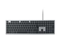 Kensington KB515 EQ Teclado con Cable, USB-C/USB-A Plug-and-Play, Teclado silencioso de tamaño Completo, diseño QWERTY UK, tecla Copilot AI, Compatible con Windows Mac PC, portátil, Gris Espacial