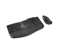 Kensington Pro Fit Ergo KM675 EQ - Teclado y mouse inalámbricos, teclado TKL, teclado dividido recargable, ergonómico, Bluetooth y 2.4 GHz hasta 3 conexiones de dispositivos, teclas programables,