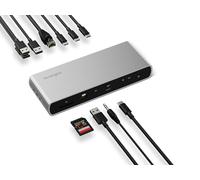 Kensington SD5700T, Replicador de Puertos Universal Thunderbolt 4 Dual, 4 Puertos Thunderbolt, 4 Puertos USB, Lector Tarjetas UHS-II SD, Carga de Portátil de 90w, Compatible Windows y Apple (K35175EU)