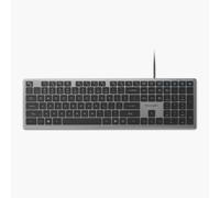 Kensington Teclado con Cable KB515 EQ, USB-C/USB-A Plug-and-Play, Teclado silencioso de tamaño estándar, diseño QWERTY IT, botón Copilot AI, Compatible con Windows Mac PC, portátil, Gris