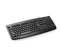 Kensington Teclado con cable lavable Pro Fit, tamaño completo con teclado numérico, diseño impermeable con conexión USB, compatible con Windows & Apple, teclas grabadas con láser duraderas - K64407ES