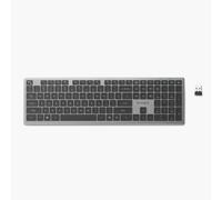 Kensington Teclado inalámbrico KB535 EQ, 2.4G USB Plug-and-Play, Teclado estándar Recargable silencioso, diseño QWERTY IT, botón Copilot AI, Compatible con Windows Mac PC y portátil, Gris