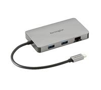 Kensington UH1450P Dual Monitor 4K Hub USB tipo C, estaciones de acoplamiento para laptop con puertos DisplayPort duales 1.4++, carga de 85 W para dispositivos Thunderbolt 3/4 y USB-C, 2 USB-A, 1