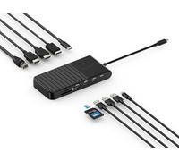 Kensington UH1510P Hub USB C 11 en 1 triple pantalla con 2 HDMI 1 DP++, carga de energía de 85 W, Ethernet, ranuras para tarjetas SD/MicroSD, 3 USB-A, 2 USB-C, USB C para Dell/HP/Lenovo/ThinkPad