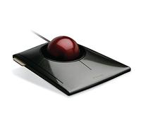 Kensinton K72327EU Ratón SlimBlade, Ratón Ergonómico Compacto con Cable y Trackball, Para Mac y Windows, Con Anillo de Desplazamiento, Diseño Ambidiestro y Seguimiento Óptico, Rojo