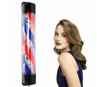KenSyuInt Barbero Pole LED Luz de Peluquería Giratoria Profesional Barbero Club Salón Peluquería Luz LED Luz Giratoria Aplique Aplique Aplique de Pared Exterior Rojo & Azul y Blanco