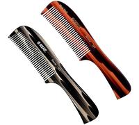 Kent 10T - Peine de dientes anchos y grandes de grafito y carey - Peine de rastrillo para desenredar el pelo/peine de dientes anchos para cabello rizado - Peines para barba/peine para el cuidado del