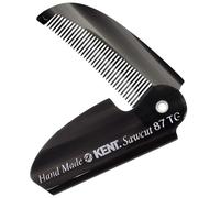 Kent 87T - Peine de bolsillo plegable hecho a mano para hombre, peine de dientes finos para peinar el cabello, barba o bigote, corte de sierra pulido a mano, fabricado en Inglaterra
