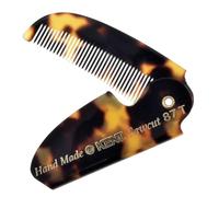 Kent 87T TY - Peine de bolsillo plegable hecho a mano para hombres, peine alisador de dientes finos para el aseo diario del cabello, barba o bigote, uso seco o con bálsamos, corte de sierra pulido a