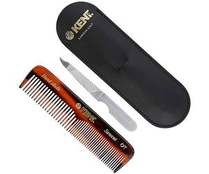 Kent Brushes Peine De Bolsillo Con Funda De Piel Y Lima De Uñas (NU19 Case)