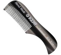 Kent Peine de bolsillo para bigote de barba 81T Graphite XS para hombre, bolsillo de dientes finos para aseo y peinado del vello facial, hecho a mano de acetato de celulosa de calidad, cortado a mano,