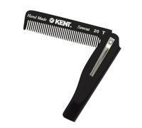 KENT Peine portátil plegable para hombre, 20T, color negro, japonés, ancho estrecho, fabricado en Reino Unido