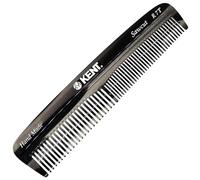 Kent R7TG Graphite Double Tooth Hair Pocket Comb, Small Fine/Wide Tooth Comb For Grooming Styling Hair, Beard and Mustache, for Men, Women and Kids. Saw Cut and Hand Polished. Handmade in England