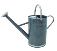 Kent & Stowe 9 Liter Vintage Gießkanne aus Verzinktem Stahl in Steingrau - Klassisch Englischer Stil mit 2 Griffen und Abnehmbarem Brausekopf