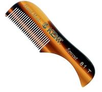 Kent Un peine de bolsillo para barba y bigote para hombre 81T, tamaño de bolsillo de dientes finos para aseo y peinado del vello facial, hecho a mano de acetato de celulosa de calidad, cortado a mano
