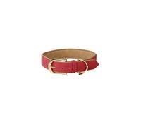 Kentucky Collar para perros de piel vegana, talla: XL, color: rojo/beige