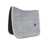 Kentucky Horsewear - Manta de terciopelo para silla de montar básica, doma gris, con doble cordón, transpirable, lavable a máquina, absorbe los golpes