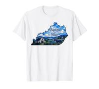 Kentucky State Pride Baptized in Blue Stained Glass Camiseta gráfica económica, Hombre, Blanco, S