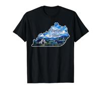 Kentucky State Pride Baptized in Blue Stained Glass Camiseta gráfica económica, Hombre, Negro, XL