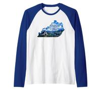 Kentucky State Pride Baptized in Blue Stained Glass Camiseta Manga Raglan