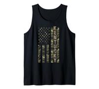 Kentucky United States Distressed Camo w US Flag Camiseta sin Mangas