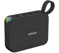 Kenwood AS-60BT-B - Altavoz Bluetooth portátil de 5 W con TWS estéreo, IPX7 Impermeable, radiador pasivo, Efecto LED, batería Recargable hasta 8,5 h, diseño Compacto y Ligero, conexión de 10 m, Negro