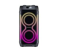 Kenwood AS-P400BT Altavoz Party 100 W RMS, Bluetooth 5.3, DSP, TWS estéreo, USB/TF/AUX, Entrada de micrófono y Guitarra, Luces LED, Controles Bajos/Agudos, batería hasta 8h - Negro