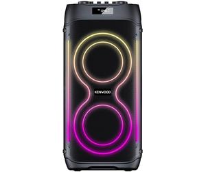 Kenwood AS-P400BT Altavoz Party 100 W RMS, Bluetooth 5.3, DSP, TWS estéreo, USB/TF/AUX, Entrada de micrófono y Guitarra, Luces LED, Controles Bajos/Agudos, batería hasta 8h - Negro