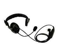 Kenwood Auriculares ligeros con micrófono Boom y PTT en línea, color negro