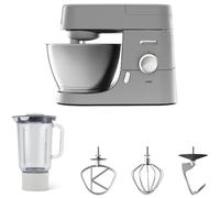 Kenwood Chef KVC3110S - Robot de Cocina Multifunción, Bol de Metal de 4,6 Litros, Varillas para Mezclar, Amasar y Batir, Indicador de Velocidades, 1000 W, Color Plata