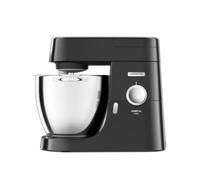Kenwood Chef XL Pro - Batidora amasadora profesional con bol XL de acero inoxidable, amasadora para pan y pizza, batidor K, varillas de acero y gancho amasador, negra (KVL87.003BK)