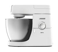 Kenwood Chef XL - Robot de Cocina 1200W Bol Inox 6,7L Blanco | Robot de Cocina, Control Velocidad, Batidor K, Gancho Amasar, Batidor Varillas, Protector Salpicaduras, KVL4100W