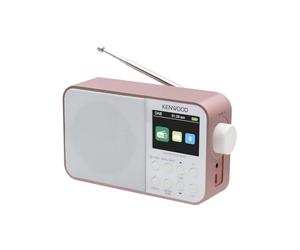Kenwood CR-M30DAB Radio Portátil Pequeña con Bluetooth, Batería Recargable, Radio Digital Dab+/FM con Despertador y Pantalla TFT a Color - Rosa