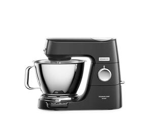 Kenwood KVC85.004.BK Titanium Chef Baker amasadora planetaria, 4 ganchos y batidores, boles 5L y 3.5L, tapa antisalpicaduras