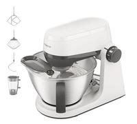 Kenwood Multi Tasker - Amasadora con Batidora de Vaso, 1,7 kg para Pan y Pizza, Movimiento Planetario, Toma para Accesorios, Tapa Antisalpicaduras con Dosificador, Blanca (KHC30.040WH)