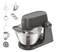 Kenwood Multi Tasker - Amasadora Multifunción con Batidora de Vaso y Procesador de Alimentos, Robot de Cocina 1,7 kg de Masa para Pan y Pizza, Tapa Antisalpicaduras, Gris (KHC30.050GY)