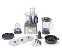 Kenwood MultiPro Compact - Procesador 800W Bol 2,1L 11 Accesorios | Batidora 1,2L, Bandeja Pesaje, Molinillo Especias, Cuchilla, Batidor Doble, Exprimidor, Amasador, 3 Discos, Espátula, FDM313S